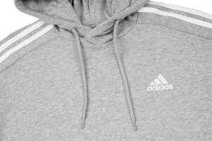 Adidas Bluza męska adidas Essentials French Terry 3-Stripes Hoodie szara IC0437 L 3