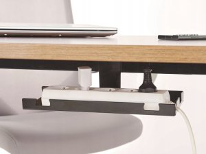 Organizer Beliani Organizer kabli pod biurko regulowane manualnie czarny TRACIE 4