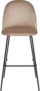 Beliani Zestaw 2 krzeseł barowych welurowy beżowoszary ARCOLA 4