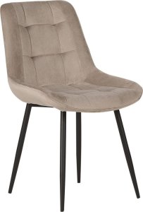 Beliani Zestaw 2 krzeseł do jadalni welurowy beżowoszary MELROSE 3