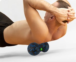 Neo-Sport Podwójna piłka do masażu i fitness NS-966 czarno-niebieska 13