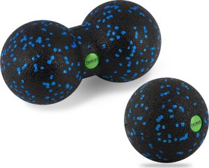 Neo-Sport Piłka + podwójna piłka do masażu - zestaw -  NS-997 czarno-niebieska 2