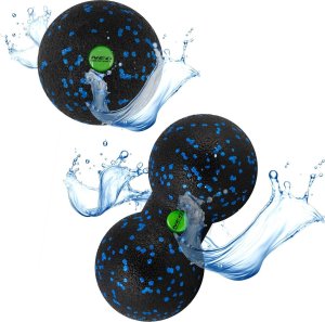 Neo-Sport Piłka + podwójna piłka do masażu - zestaw -  NS-997 czarno-niebieska 10