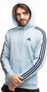 Adidas Bluza męska adidas Essentials Fleece 3-Stripes Hoodie błękitna IS0004 M 1