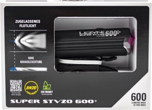 Lezyne Lampka przednia Lezyne Super Drive 600+, certyfikat StVZO, odcięcie 10