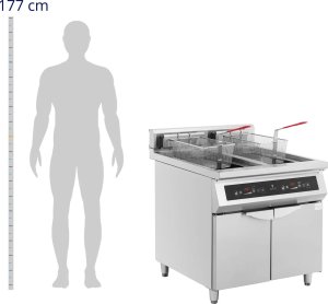 Royal Catering Frytownica indukcyjna podwójna z szafką 2 x 30 l 60-190 C 380 V 20000 W Frytownica indukcyjna podwójna z szafką 2 x 30 l 60-190 C 380 V 20000 W 3