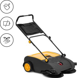 Ulsonix Zamiatarka ręczna magazynowa do piasku liści 2 szczotki 75 cm 50 l Zamiatarka ręczna magazynowa do piasku liści 2 szczotki 75 cm 50 l 2