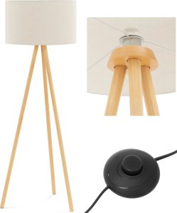 Lampa podłogowa Uniprodo Lampa stojąca podłogowa klosz z tkaniny E27 148 cm Lampa stojąca podłogowa klosz z tkaniny E27 148 cm 1