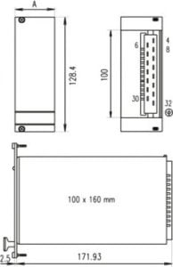 Obudowa serwerowa SCHROFF SCHROFF PSU Panel przedni do PSM, pojedynczy, 3 HE, 10 HE, ekranowany, 2,5 mm, Al, anodowany przód, przewodzący tył 1