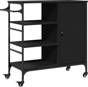 vidaXL Wózek kuchenny, czarny, 87,5x38,5x84,5 cm 2