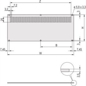 SCHROFF Panel tylny SCHROFF, perforowany, nieekranowany, do RatiopacPRO i PropacPRO, 3 HU, 84 HP 1