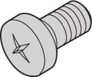 SCHROFF Śruba krzyżakowa SCHROFF, Pozidrive, z wgłębieniem krzyżowym M2.5x10, stal niklowana 1