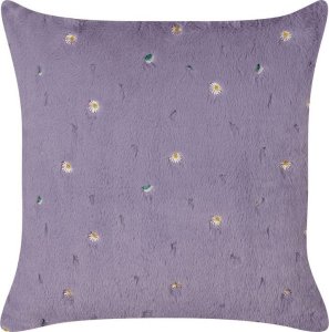 Beliani 2 poduszki dekoracyjne haftowane w kwiaty 45 x 45 cm fioletowe LAVATERA 3