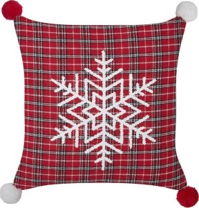 Beliani 2 poduszki dekoracyjne w kratę 45 x 45 cm czerwone LONICERA 3