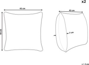 Beliani 2 poduszki dekoracyjne w kratę 45 x 45 cm czerwone LONICERA 7