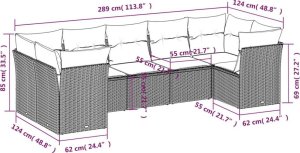 vidaXL 7-częsciowy zestaw wypoczynkowy do ogrodu, z poduszkami, brązowy 3