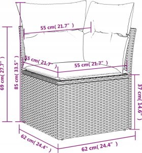 vidaXL 9-częsciowy zestaw mebli ogrodowych z poduszkami, mieszany beż 11