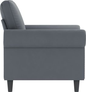 vidaXL Fotel, ciemnoszary, 60 cm, obity aksamitem 4