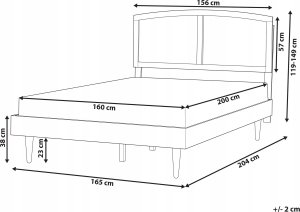 Beliani Łóżko drewniane 160 x 200 cm jasne VARZY 3