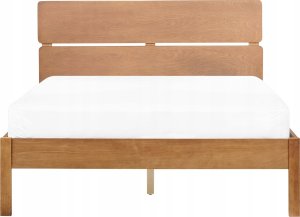 Beliani Łóżko LED drewniane 140 x 200 cm jasne BOISSET 5
