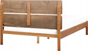 Beliani Łóżko LED drewniane 140 x 200 cm jasne BOISSET 6