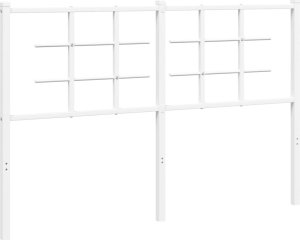 vidaXL Metalowe wezgłowie, białe, 135 cm 2