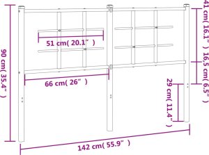 vidaXL Metalowe wezgłowie, białe, 135 cm 6