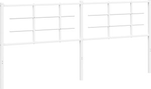 vidaXL Metalowe wezgłowie, białe, 200 cm 2
