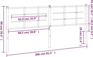 vidaXL Metalowe wezgłowie, białe, 200 cm 6