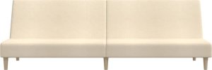 vidaXL Rozkładana kanapa 2-osobowa, kremowa, tapicerowana tkaniną 5