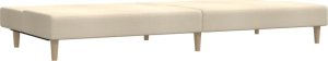vidaXL Rozkładana kanapa 2-osobowa, kremowa, tapicerowana tkaniną 6