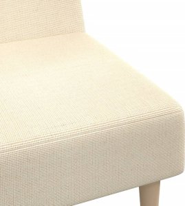 vidaXL Rozkładana kanapa 2-osobowa, kremowa, tapicerowana tkaniną 9