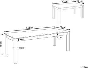 Beliani Stół do jadalni rozkładany 160/240 x 90 cm jasne drewno MADURA 9