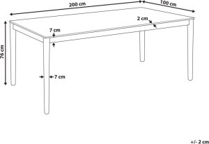 Beliani Stół do jadalni 200 x 100 cm jasne drewno ERMELO 7