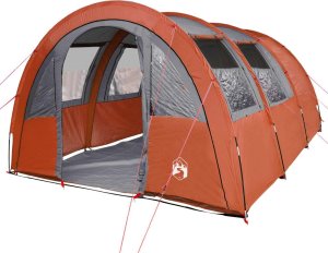 Namiot turystyczny vidaXL vidaXL Namiot turystyczny, 4-os., szaro-pomarańczowy, wodoszczelny 4