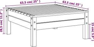vidaXL Podnóżek ogrodowy, lite drewno sosnowe 8
