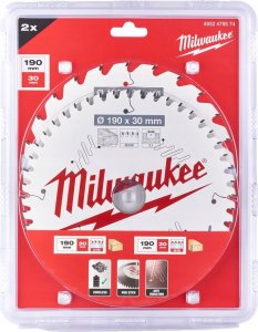 Milwaukee Cutting disc 190x30mm, 24 teeth, 48 teeth. Milwaukee (for battery tool) (4932471300, 4932471380) 2PCS. 1