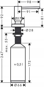 Hansgrohe Soap dispenser Hansgrohe A51, 40448800, stainless steel 1