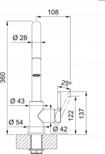 Bateria kuchenna Franke TAP LINA J PULL DOWN SIDE HP CHR 3