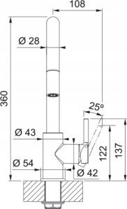 Bateria kuchenna Franke TAP LINA J PULL DOWN SIDE HP CHR 6