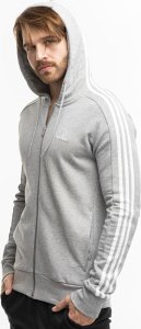 Adidas Bluza męska adidas Essentials French Terry 3-Stripes Full-Zip Hoodie szara IC9833 S 1