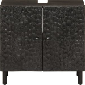 vidaXL vidaXL Szafka pod umywalkę, czarna, 62x33x58 cm, lite drewno mango 3