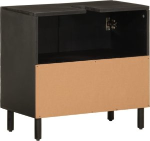 vidaXL vidaXL Szafka pod umywalkę, czarna, 62x33x58 cm, lite drewno mango 5