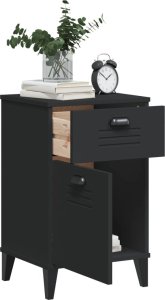 vidaXL Szafka nocna VIKEN, czarna, materiał drewnopochodny 4