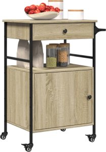 vidaXL vidaXL Wózek kuchenny, dąb sonoma, 56x43x89,5 cm 6