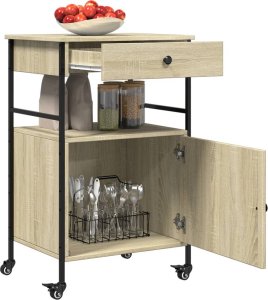 vidaXL vidaXL Wózek kuchenny, dąb sonoma, 56x43x89,5 cm 7