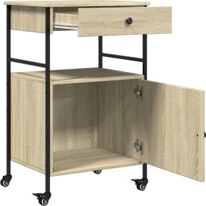 vidaXL vidaXL Wózek kuchenny, dąb sonoma, 56x43x89,5 cm 8