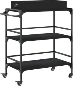 vidaXL vidaXL Wózek kuchenny, czarny, 81,5x41x92,5 cm 2