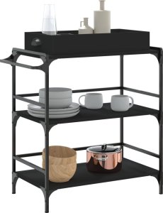 vidaXL vidaXL Wózek kuchenny, czarny, 81,5x41x92,5 cm 5