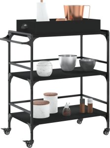 vidaXL vidaXL Wózek kuchenny, czarny, 81,5x41x92,5 cm 6